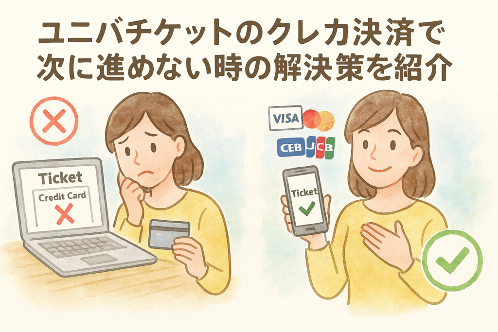 ユニバチケットのクレカ決済で次に進めない時の解決策を紹介