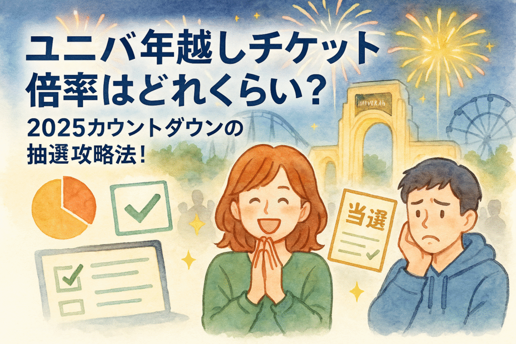 ユニバ年越しチケット倍率はどれくらい？2025カウントダウンの抽選攻略法！