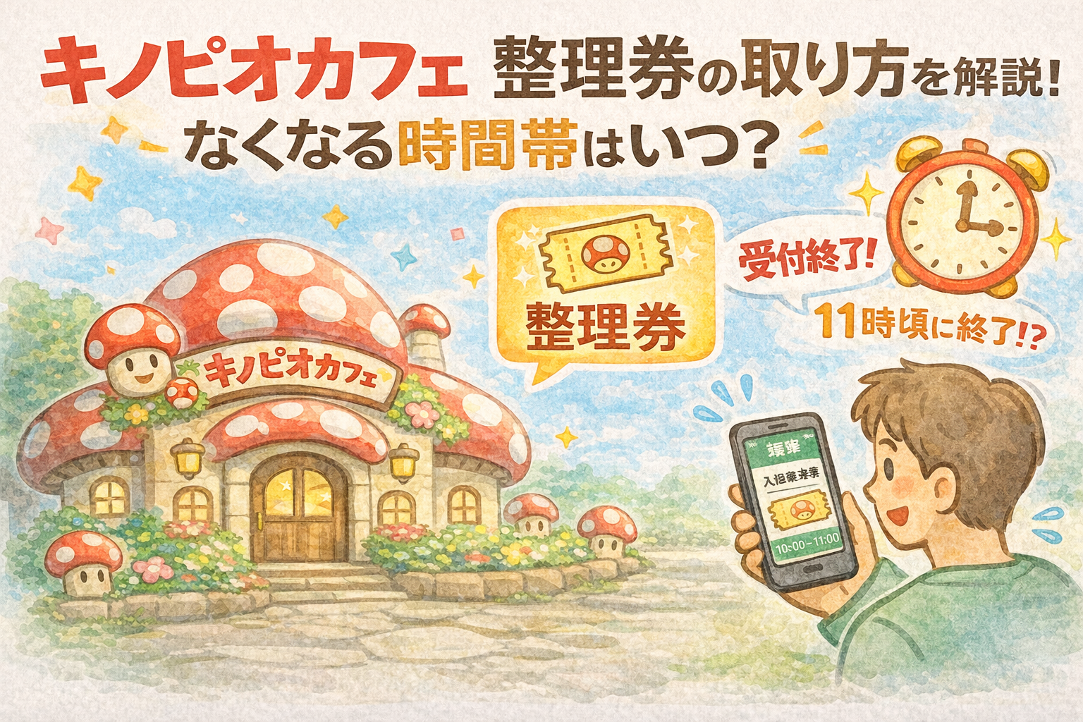 キノピオカフェ整理券の取り方を解説！なくなる時間帯はいつ？