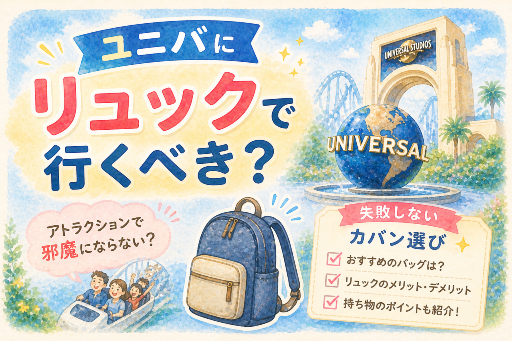ユニバにリュックで行くべき？アトラクションで邪魔にならない？失敗しないカバン選び