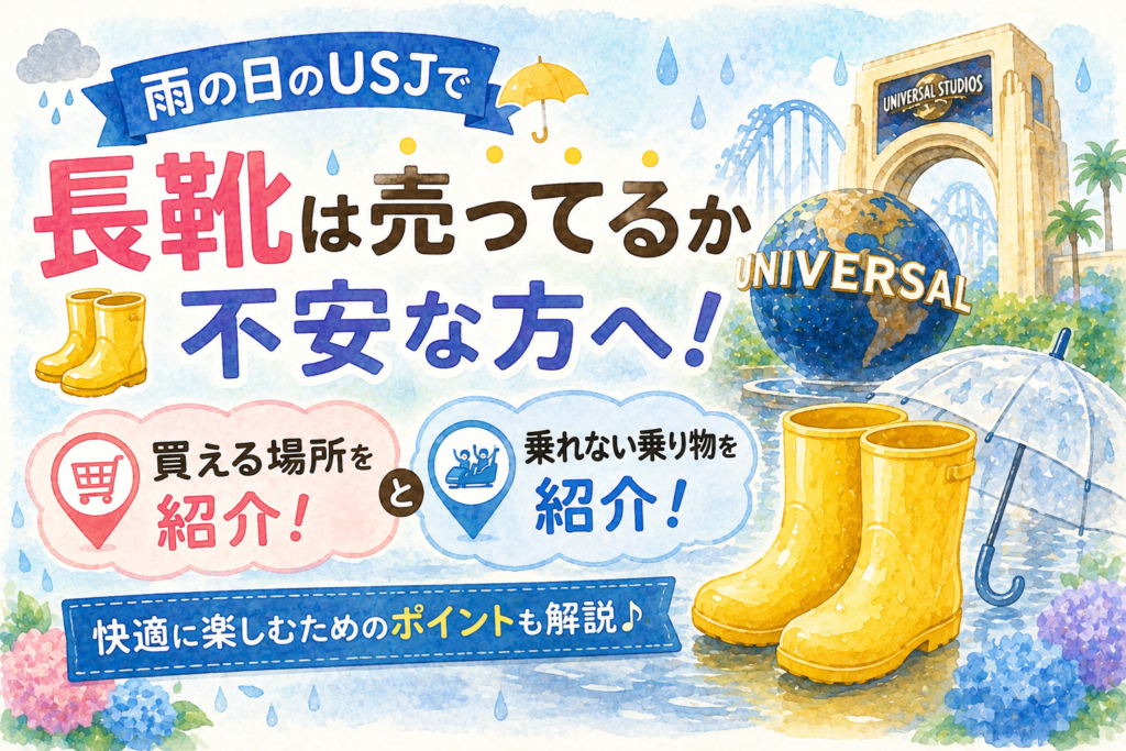 雨の日のusjで長靴は売ってるか不安な方へ！買える場所と乗れない乗り物を紹介