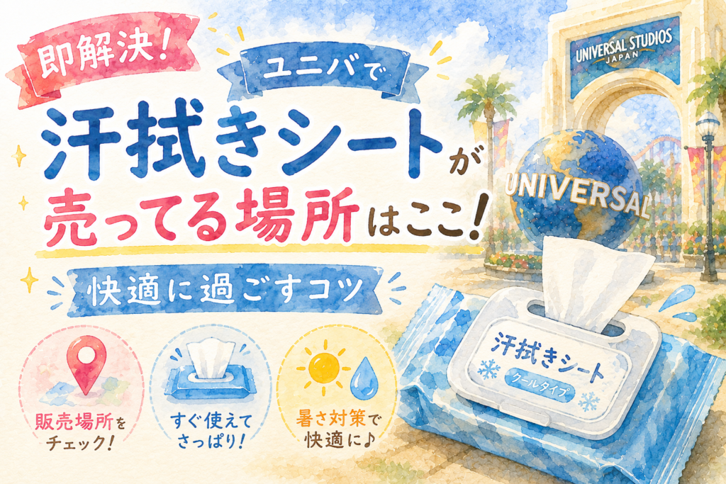 【即解決】ユニバで汗拭きシートが売ってる場所はここ！快適に過ごすコツ