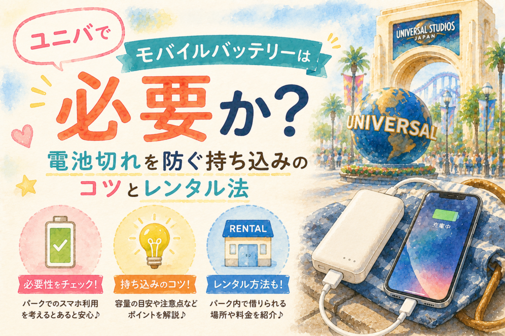 ユニバでモバイルバッテリーは必要か？電池切れを防ぐ持ち込みのコツとレンタル法