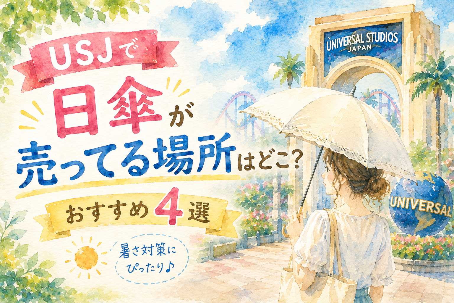 USJで日傘が売ってる場所はどこ？おすすめ4選とパーク内のルールを詳しく解説